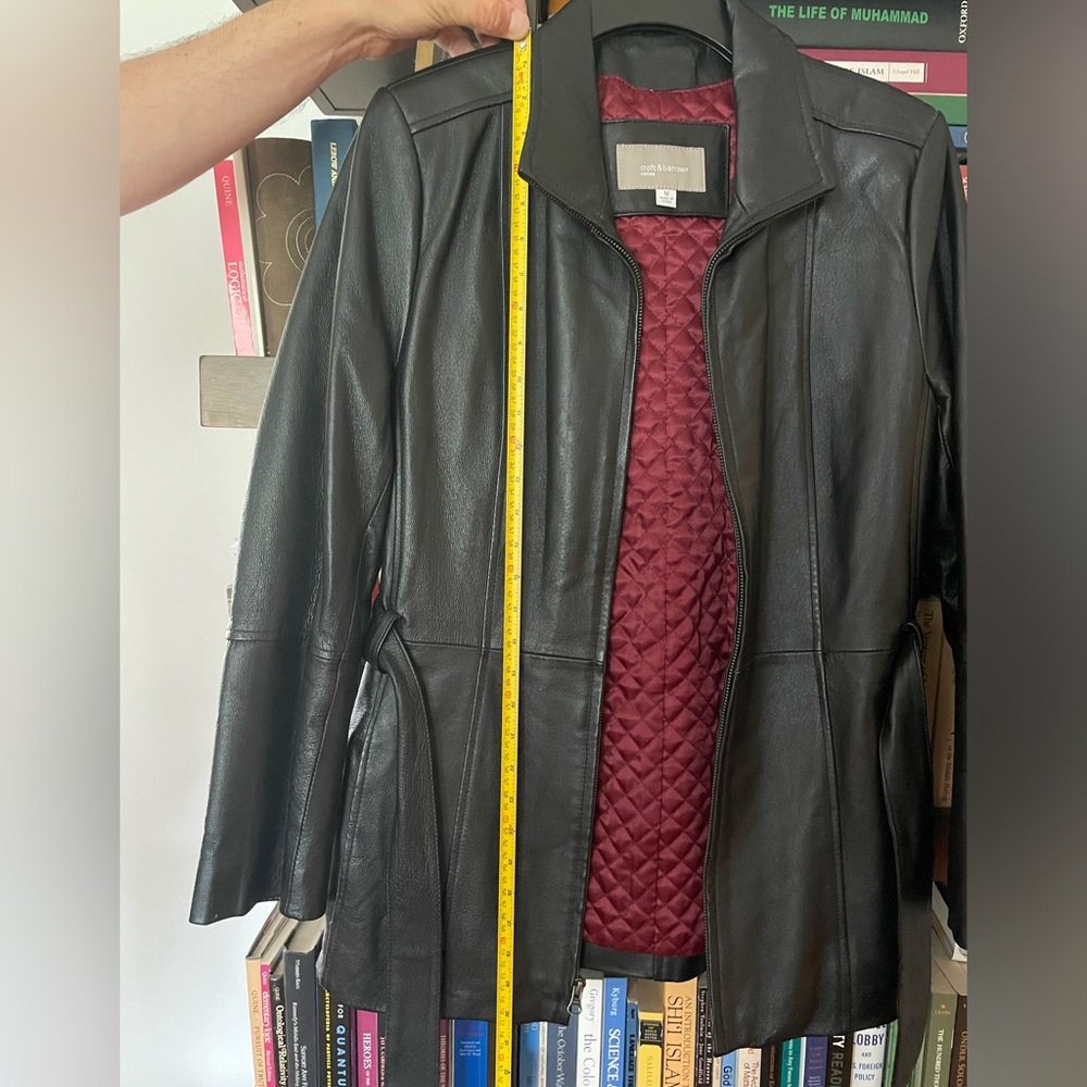 🌸Black Leather Jacket - Croft & Barrow - Picture 13 of 16